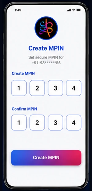 BT Conexa four-digit MPIN creation screen.